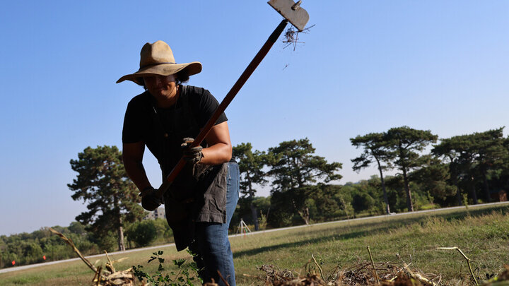 Individual Working Compost Pile with Hoe